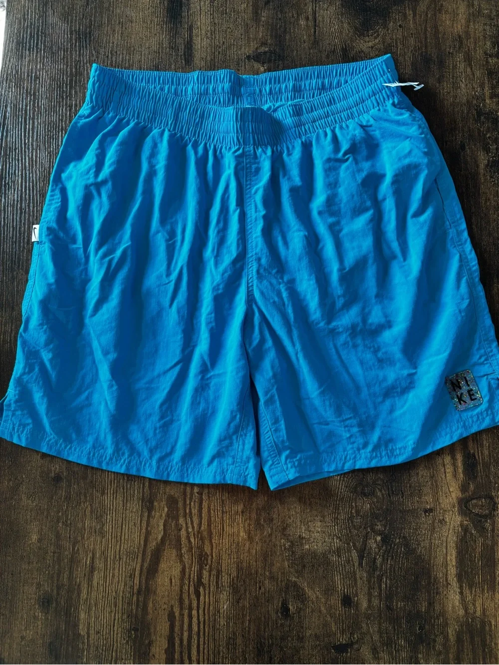 Mens Nike Teal Blue Drawstring Swim Shorts Medium